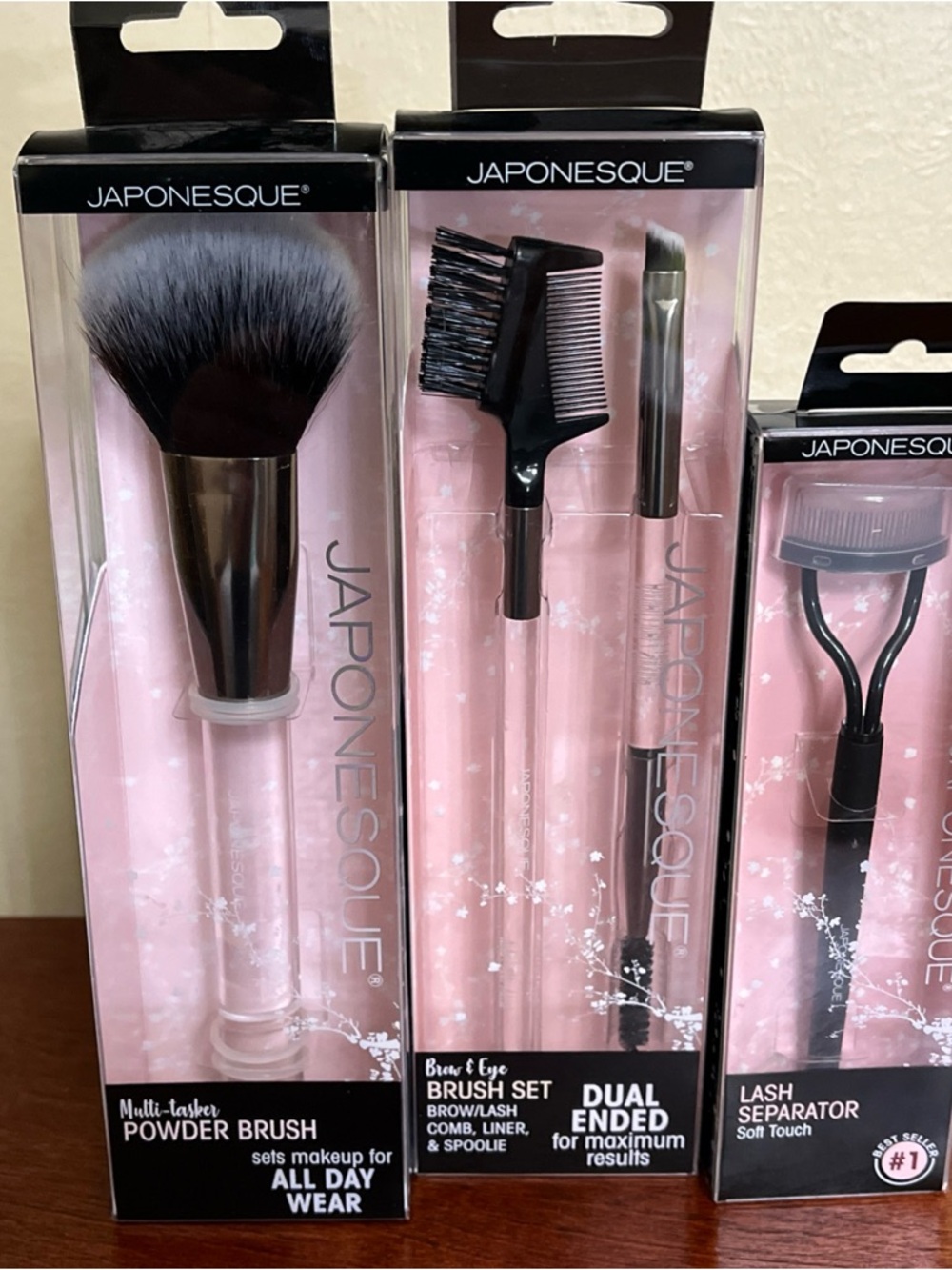 Japonesque makeup brush lot powder brush brow and eye and lash separator